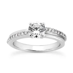 14K White Gold Diamond Engagement Ring Setting 0.32ct