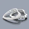 14K White Gold Diamond Heart Hoop Earrings 0.58ct -Outlet Radiant Bijou Store 14k diamond heart hoop earrings 058ct p 42953
