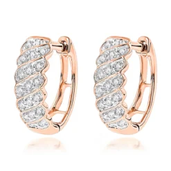 14K Yellow Gold Diamond Hoop Huggie Earrings For Women 0.65ct -Outlet Radiant Bijou Store 14k diamond hoop huggie earrings 065ct p 35720 ro