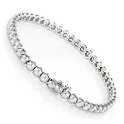 Luxurman 14K White Gold Round Diamond Tennis Bracelet Half Bezel Setting 6ct -Outlet Radiant Bijou Store 14k diamond tennis bracelet half bezel setting 6ct p 22517 backwh