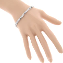 Luxurman 14K White Gold Round Diamond Tennis Bracelet Half Bezel Setting 6ct -Outlet Radiant Bijou Store 14k diamond tennis bracelet half bezel setting 6ct p 22517 bodwh