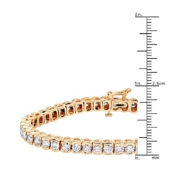 14K Yellow Gold Round Diamond Tennis Bracelet Half Bezel Setting 8ct -Outlet Radiant Bijou Store 14k diamond tennis bracelet half bezel setting 8ct p 22516 rulerro