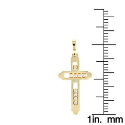 14K Yellow Gold Floating Diamond Cross Pendant LUCCELLO Monte Carlo -Outlet Radiant Bijou Store 14k floating diamond cross pendant luccello monte carlo p 6576 rulerye