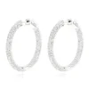 14K White Gold 1 3/8 Inch Diamond Hoop Earrings Inside Out 4.40ct -Outlet Radiant Bijou Store 14k gold 1 inch diamond hoop earrings inside out 440ct p 6283 wh