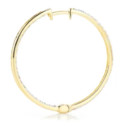 14K Yellow Gold 1 Row Inside Out Diamond Hoop Earrings 3.15ct -Outlet Radiant Bijou Store 14k gold 1 row inside out diamond hoop earrings 315ct p 5996 backye