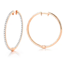 14K Yellow Gold 1 Row Inside Out Diamond Hoop Earrings 3.15ct -Outlet Radiant Bijou Store 14k gold 1 row inside out diamond hoop earrings 315ct p 5996 ro