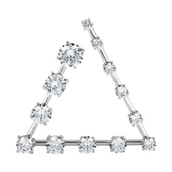 14K White Gold 13 Stone Diamond Journey Necklace 3.80ct