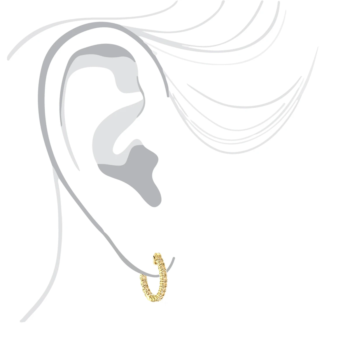 14K Yellow Gold 3/4in Inside Out Yellow Diamond Hoop Earrings 1 Carat By Luxurman 7 14K Yellow Gold 3/4in Inside Out Yellow Diamond Hoop Earrings 1 Carat By Luxurman - Image 5