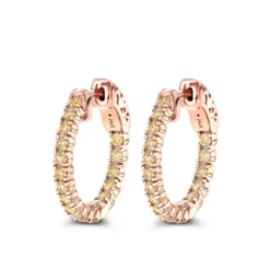 14K Yellow Gold 3/4in Inside Out Yellow Diamond Hoop Earrings 1 Carat By Luxurman 10 14K Yellow Gold 3/4in Inside Out Yellow Diamond Hoop Earrings 1 Carat By Luxurman -Outlet Radiant Bijou Store 14k gold 34in inside out yellow diamond hoop earrings 1 carat by luxurman ro