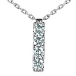 14K White Gold 4 Stone Diamond Journey Pendant 0.60ct