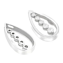 14K White Gold Unique 5 Stone Diamond Journey Necklace 0.50ct -Outlet Radiant Bijou Store 14k gold 5 stone diamond journey necklace 050ct p 28147 backwh