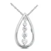 14K White Gold Unique 5 Stone Diamond Journey Necklace 1ct -Outlet Radiant Bijou Store 14k gold 5 stone diamond journey necklace 1ct p 28149 white 20220426