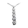 14K White Gold Designer 5 Stone Diamond Journey Necklace 2ct