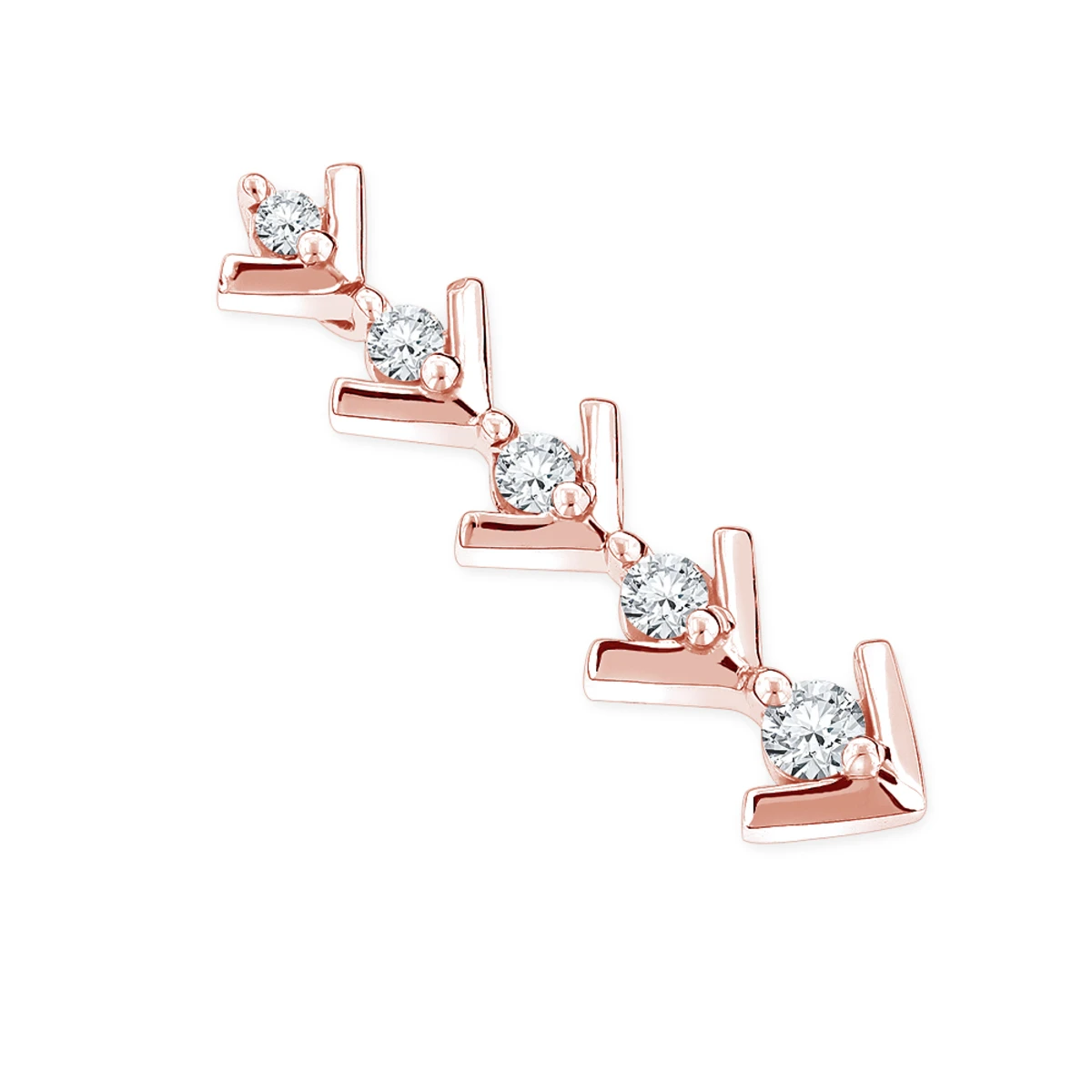 14K White Gold Designer 5 Stone Diamond Journey Pendant 0.25ct 5 14K White Gold Designer 5 Stone Diamond Journey Pendant 0.25ct - Image 3