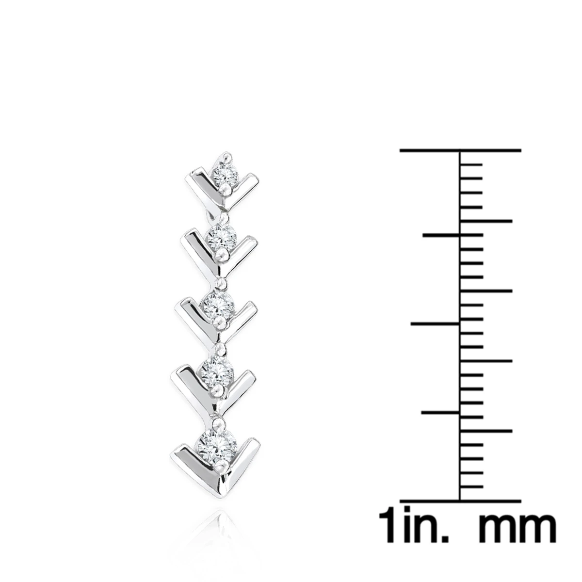 14K White Gold Designer 5 Stone Diamond Journey Pendant 0.25ct 7 14K White Gold Designer 5 Stone Diamond Journey Pendant 0.25ct - Image 5