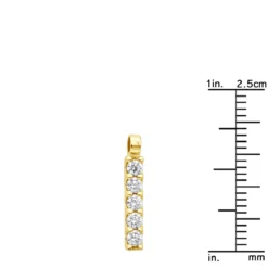 14K Yellow Gold Designer 5 Stone Diamond Journey Pendant 0.50ct -Outlet Radiant Bijou Store 14k gold 5 stone diamond journey pendant 050ct p 28020 rulerye
