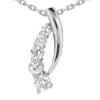 14K White Gold 5 Stone Diamond Journey Pendant 1ct