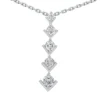 14K White Gold 5 Stone Round Diamond Journey Pendant 2ct