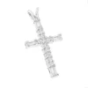 14K White Gold Baguette & Round Diamond Cross Necklace 0.35ct -Outlet Radiant Bijou Store 14k gold baguette round diamond cross necklace 035ct p 26537 wh