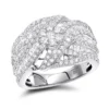 14K White Gold Baguette Round Diamond Ladies Cocktail Ring 2.25ct By Luxurman -Outlet Radiant Bijou Store 14k gold baguette round diamond ladies cocktail ring 225ct by luxurman mainwh
