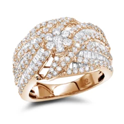 14K White Gold Baguette Round Diamond Ladies Cocktail Ring 2.25ct By Luxurman -Outlet Radiant Bijou Store 14k gold baguette round diamond ladies cocktail ring 225ct by luxurman ro