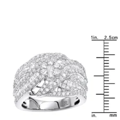 14K White Gold Baguette Round Diamond Ladies Cocktail Ring 2.25ct By Luxurman -Outlet Radiant Bijou Store 14k gold baguette round diamond ladies cocktail ring 225ct by luxurman rulerwh