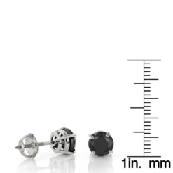 14K White Gold Black Diamond Stud Earrings Prong Set 2.00ct -Outlet Radiant Bijou Store 14k gold black diamond stud earrings prong set 200ct p 6058 rulerwh