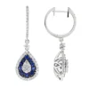 14K White Gold Blue Sapphire And White Diamond Drop Earrings For Women 2 Carats -Outlet Radiant Bijou Store 14k gold blue sapphire and white diamond drop earrings for women 2 carats mainwh