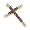14K Yellow Gold White And Brown Diamond Cross Pendant 0.86ct -Outlet Radiant Bijou Store 14k gold clear and brown diamond cross pendant 086ct p 6564 ye