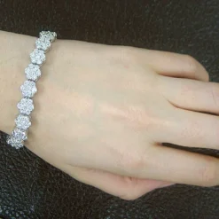 14K White Gold Cluster Designer Diamond Bracelet 15.40ct -Outlet Radiant Bijou Store 14k gold cluster designer diamond bracelet 1540ct p 5988bod