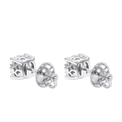 14K White Gold Cluster Diamond Stud Earrings 0.35ct By Luxurman -Outlet Radiant Bijou Store 14k gold cluster diamond stud earrings 035ct by luxurman backwh