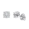 14K White Gold Cluster Diamond Stud Earrings 0.35ct By Luxurman -Outlet Radiant Bijou Store 14k gold cluster diamond stud earrings 035ct by luxurman mainwh