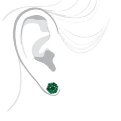14K White Gold Cluster Emerald Stud Earrings 4ct -Outlet Radiant Bijou Store 14k gold cluster emerald stud earrings 400ct p 5963 bodwh