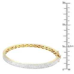 14K Yellow Gold Designer 2 Carat Diamond Bangle Bracelet For Women By Luxurman -Outlet Radiant Bijou Store 14k gold designer 2 carat diamond bangle bracelet for women by luxurman rulerye