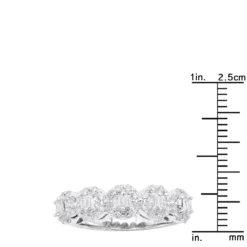 14K White Gold Designer Diamond Cluster Band 0.89ct -Outlet Radiant Bijou Store 14k gold designer diamond cluster band 089ct p 6094 rulerwh