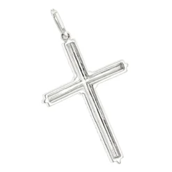 14K White Gold Designer Diamond Cross Pendant 0.42ct -Outlet Radiant Bijou Store 14k gold designer diamond cross pendant 042ct p 6554 backwh