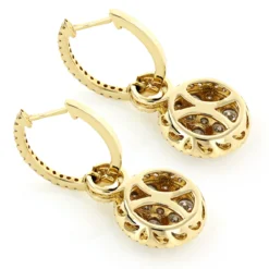 14K Yellow Gold Designer Diamond Earrings 2.04ct Clusters -Outlet Radiant Bijou Store 14k gold designer diamond earrings 204ct clusters backye