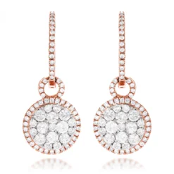 14K Yellow Gold Designer Diamond Earrings 2.04ct Clusters -Outlet Radiant Bijou Store 14k gold designer diamond earrings 204ct clusters ro