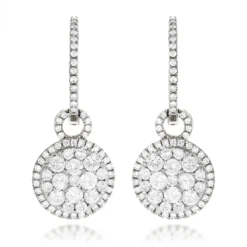 14K Yellow Gold Designer Diamond Earrings 2.04ct Clusters -Outlet Radiant Bijou Store 14k gold designer diamond earrings 204ct clusters wh