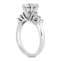 14K White Gold Designer 5-Stone Diamond Engagement Ring 0.68ct 14 14K White Gold Designer 5-Stone Diamond Engagement Ring 0.68ct -Outlet Radiant Bijou Store 14k gold designer diamond engagement ring 068ct p 26577 back white 20220426