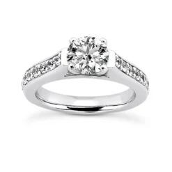 14K White Gold Handmade Prong Set Diamond Engagement Ring 0.77ct