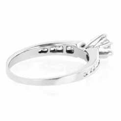 14K White Gold Prong And Channel Set Diamond Engagement Ring 0.84ct -Outlet Radiant Bijou Store 14k gold designer diamond engagement ring 084ct p 26017 backwh