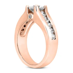 14K White Gold Designer Diamond Engagement Ring 0.88ct -Outlet Radiant Bijou Store 14k gold designer diamond engagement ring 088ct p 25927 back rose 20220426