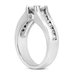 14K White Gold Designer Diamond Engagement Ring 0.88ct -Outlet Radiant Bijou Store 14k gold designer diamond engagement ring 088ct p 25927 back white 20220426