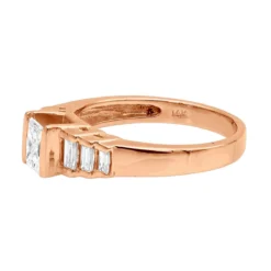 14K Rose Gold Designer Princess Cut Diamond Engagement Ring 0.90ct -Outlet Radiant Bijou Store 14k gold designer diamond engagement ring 090ct p 23182 backro
