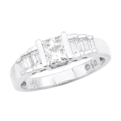 14K Rose Gold Designer Princess Cut Diamond Engagement Ring 0.90ct -Outlet Radiant Bijou Store 14k gold designer diamond engagement ring 090ct p 23182 wh