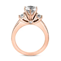 14K White Gold Designer Milgrain Prong And Channel Set Diamond Engagement Ring 0.90ct -Outlet Radiant Bijou Store 14k gold designer diamond engagement ring 090ct p 26449 additional rose