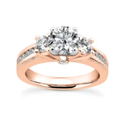 14K White Gold Designer Milgrain Prong And Channel Set Diamond Engagement Ring 0.90ct -Outlet Radiant Bijou Store 14k gold designer diamond engagement ring 090ct p 26449 rose 20220426