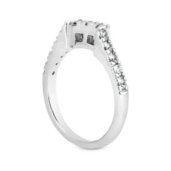 14K White Gold Designer Round Diamond Engagement Ring Band 0.15ct -Outlet Radiant Bijou Store 14k gold designer diamond engagement ring band 015ct p 26225 back white 20220426