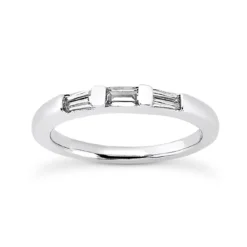 14K White Gold Baguette Diamond Engagement Ring Band 0.23ct